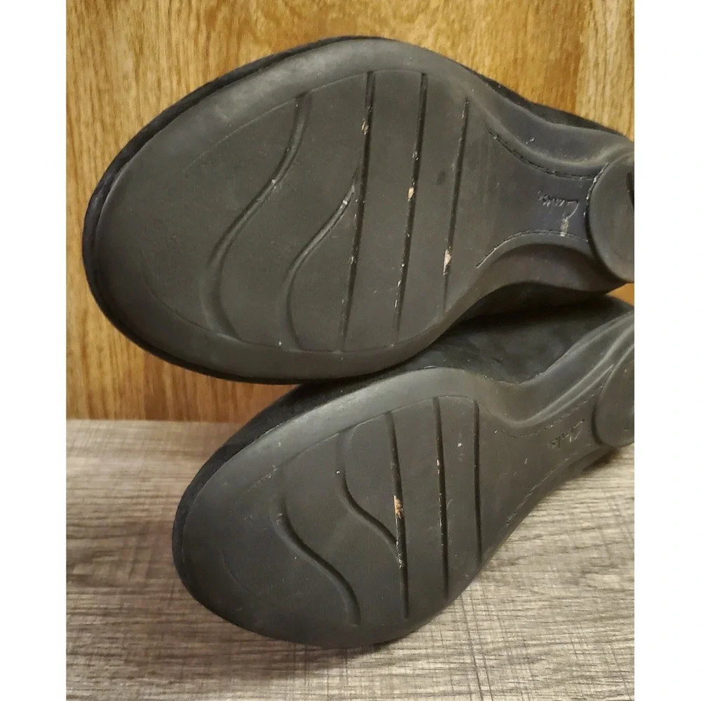 Clarks Bendables Leather Flat Shoes Women's Size‎ 8 Black